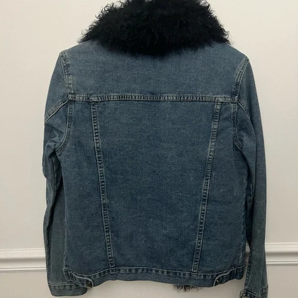 Linda Richards Luxury - Denim Jack with Removable Genuine Fur - Size S - No Flaw - Picture 7 of 10